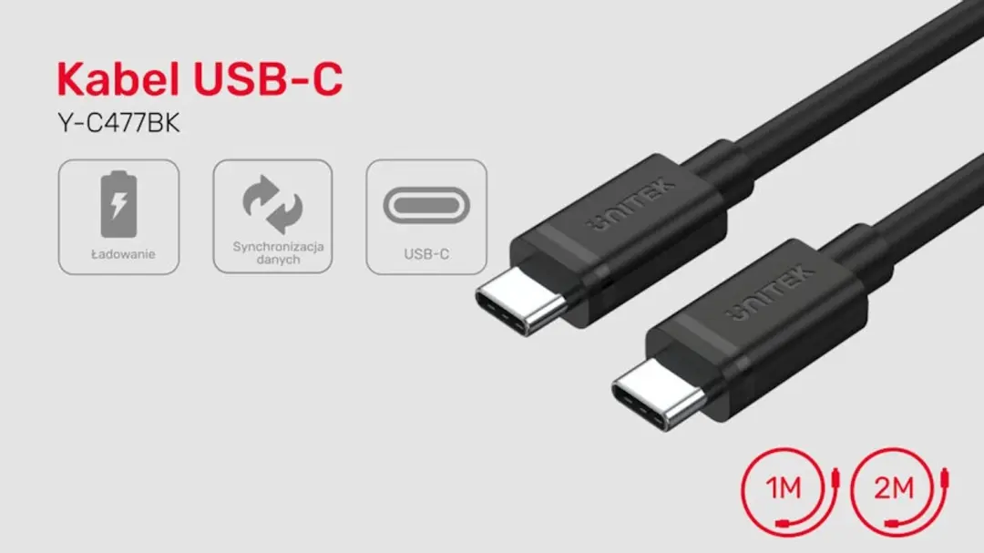 Unitek USB-C naar USB-C Kabel Y-C477BK01-2M 2m - Zwart - afbeelding 4 van 6