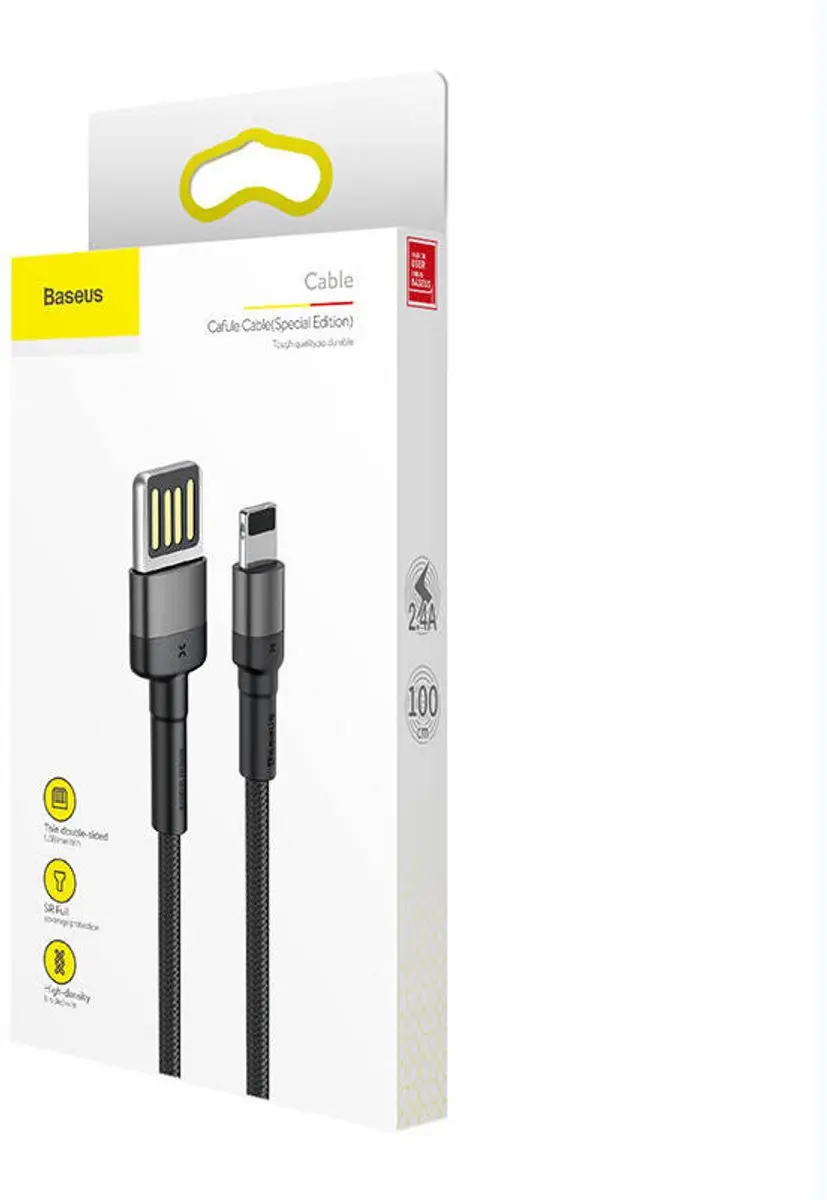 Baseus CALKLF-GG1 USB-Lightning Kabel 1m - 18W - Grijs - afbeelding 5 van 6