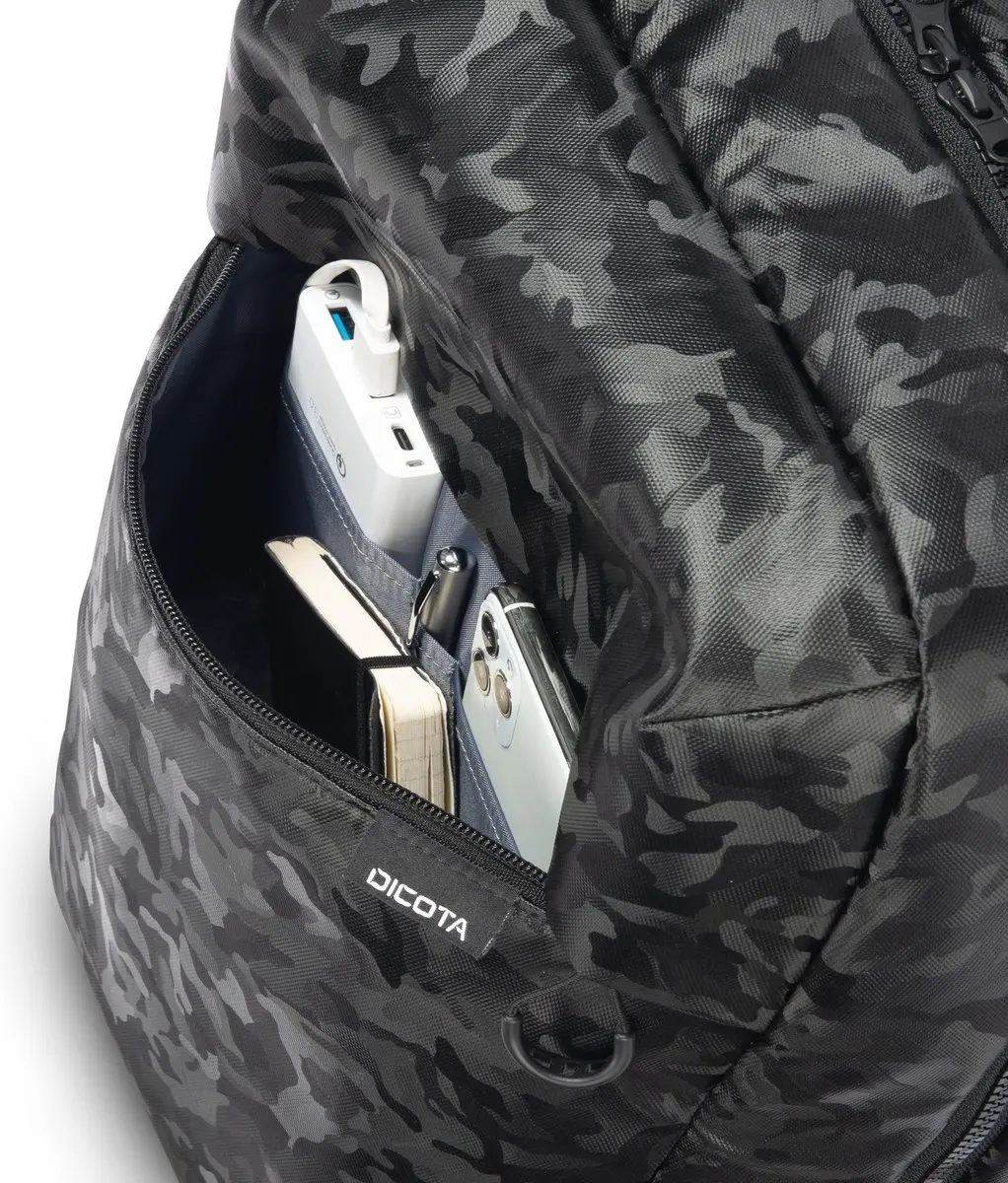 Dicota Commuter Rugzak 16L - 16 inch - Camouflage - afbeelding 3 van 6