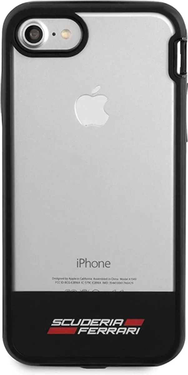 Ferrari Hardcase FEHCP7BISBK iPhone Hoesje - Transparant Zwart