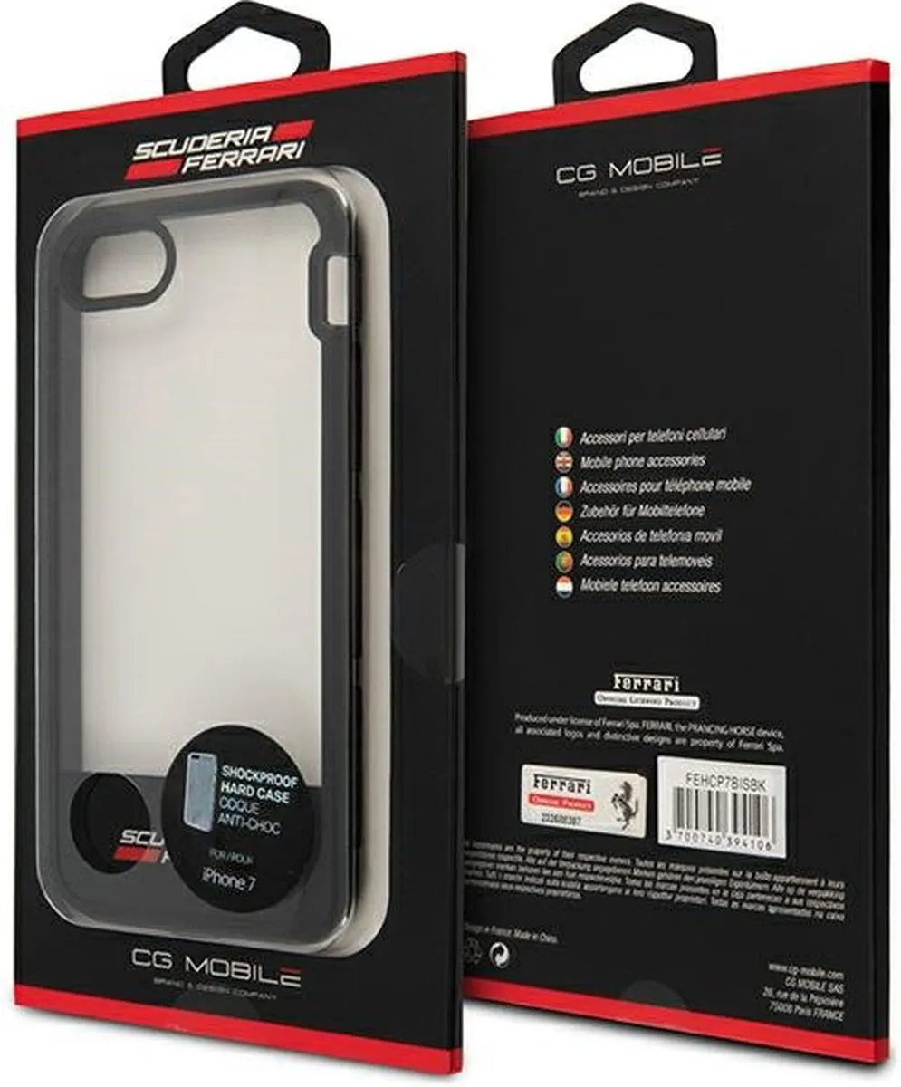 Ferrari Hardcase FEHCP7BISBK iPhone Hoesje - Transparant Zwart