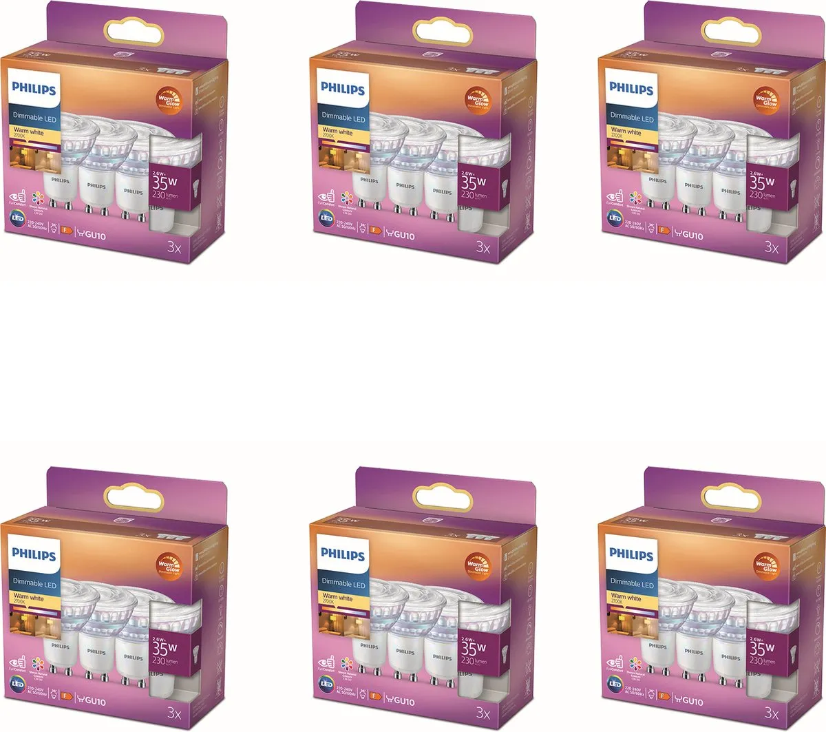 Philips LED GU10 WarmGlow Set