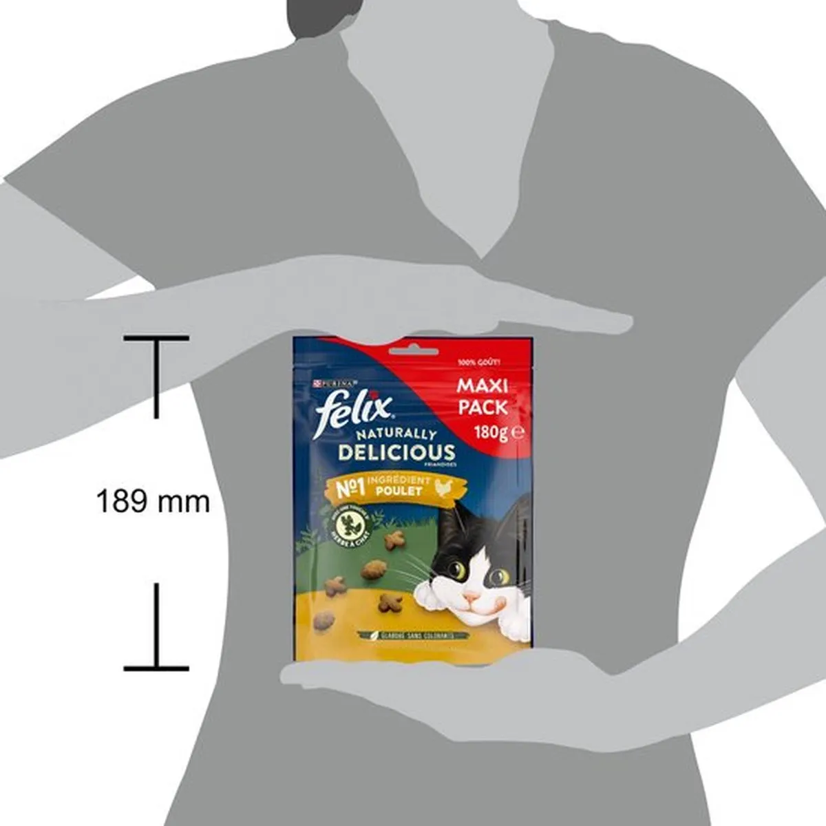 Felix Naturally Delicious Kattensnack Kip - 180g - afbeelding 6 van 6