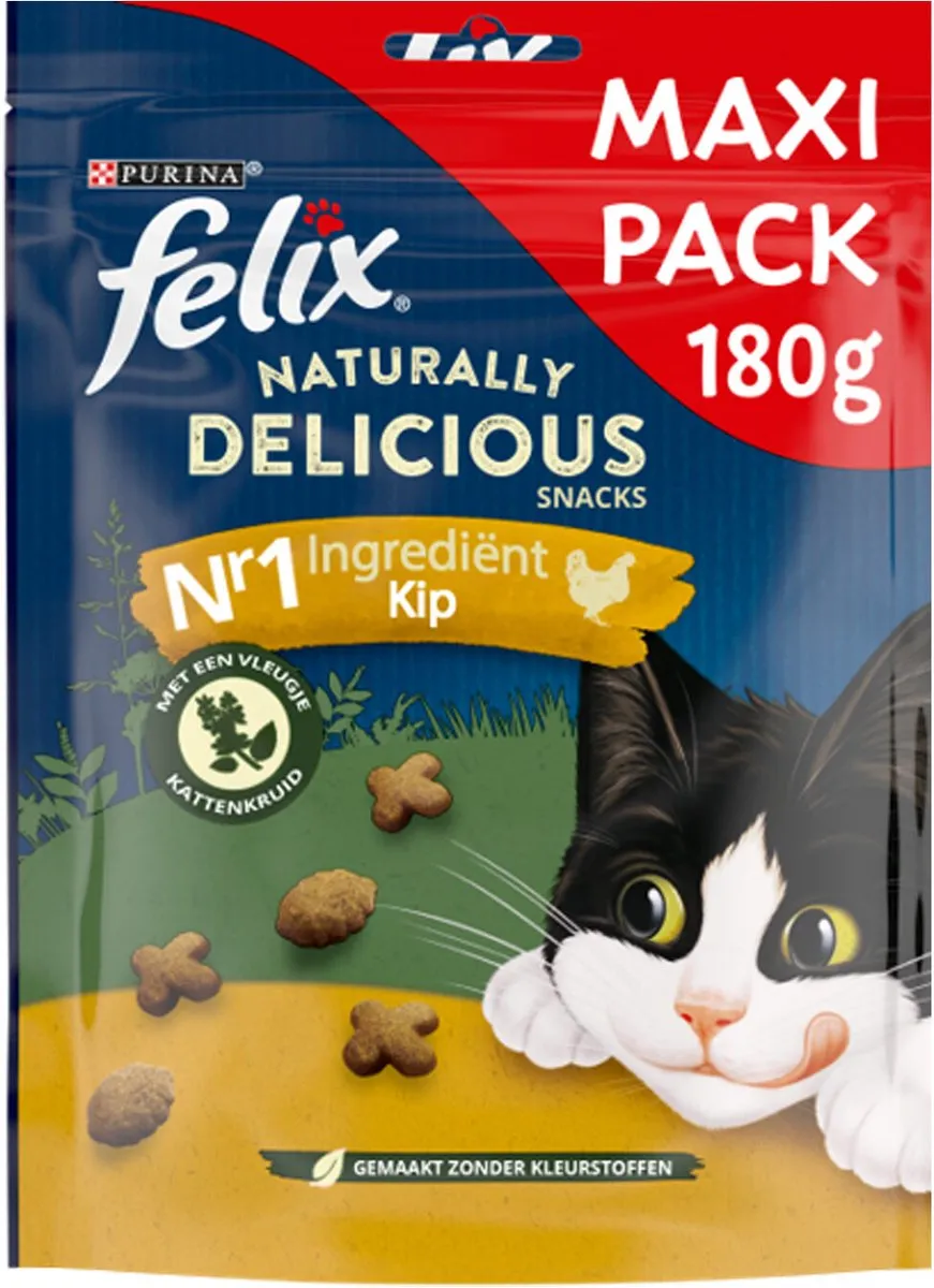 Felix Naturally Delicious Kattensnack Kip - 180g