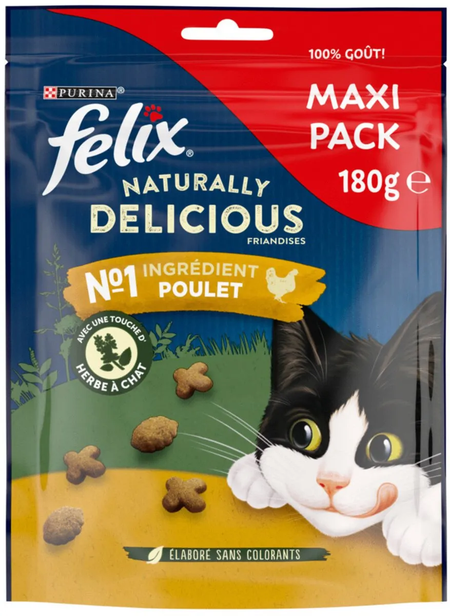 Felix Naturally Delicious Kattensnack Kip - 180g