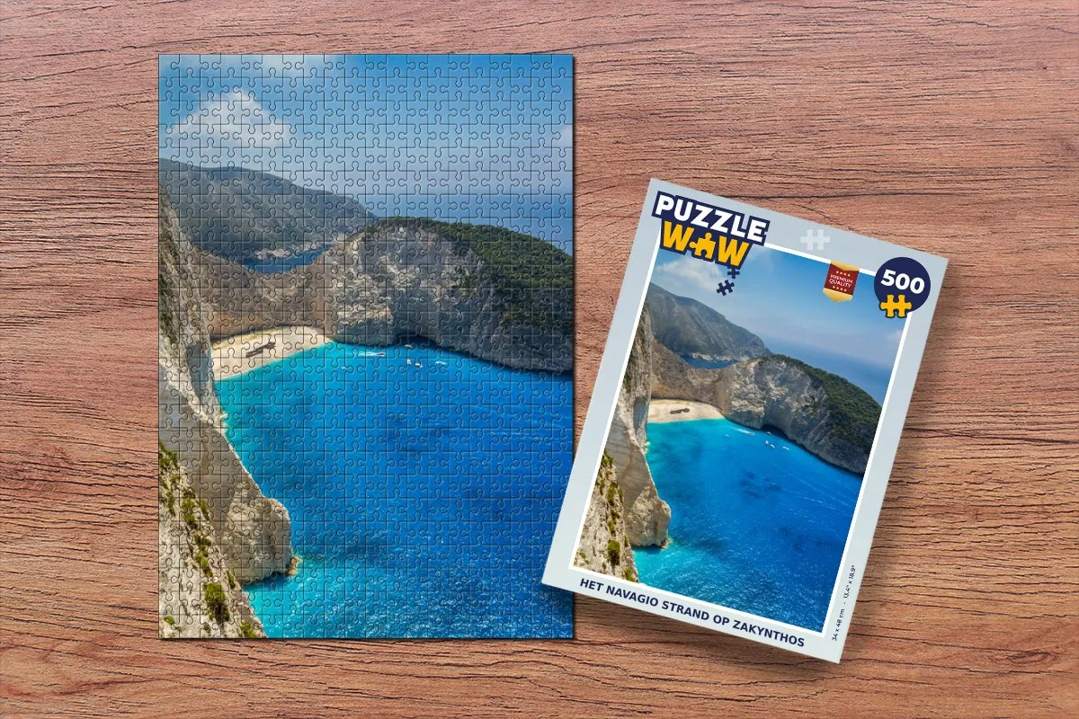 PuzzleWow Het Navagio Strand Zakynthos Legpuzzel 500 Stuks - Multicolor