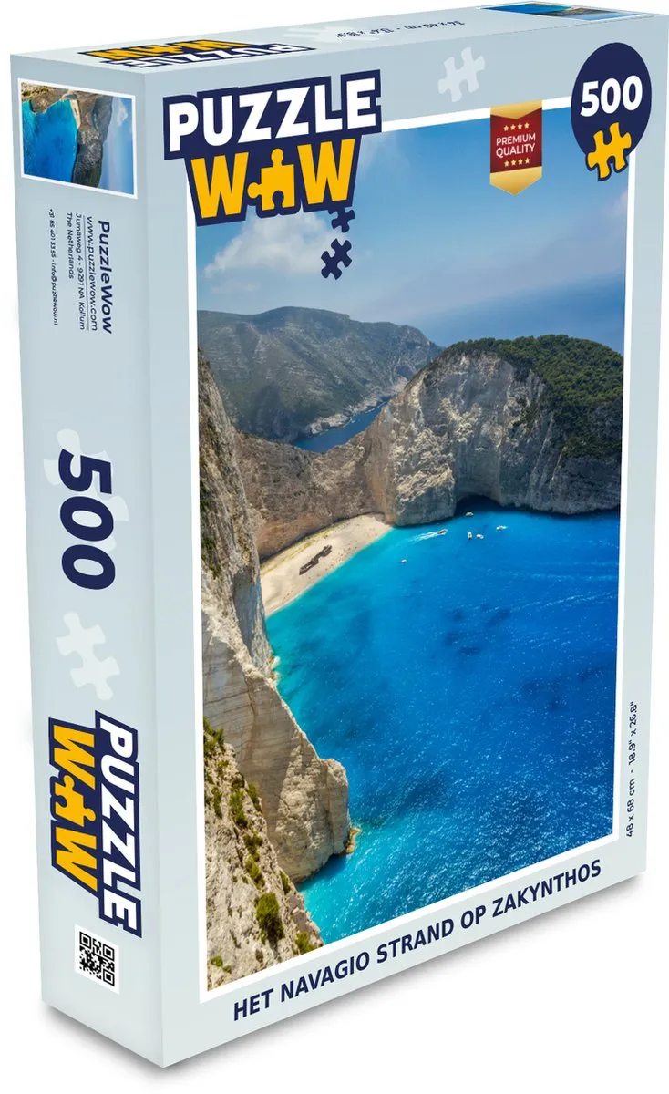 PuzzleWow Het Navagio Strand Zakynthos Legpuzzel 500 Stuks