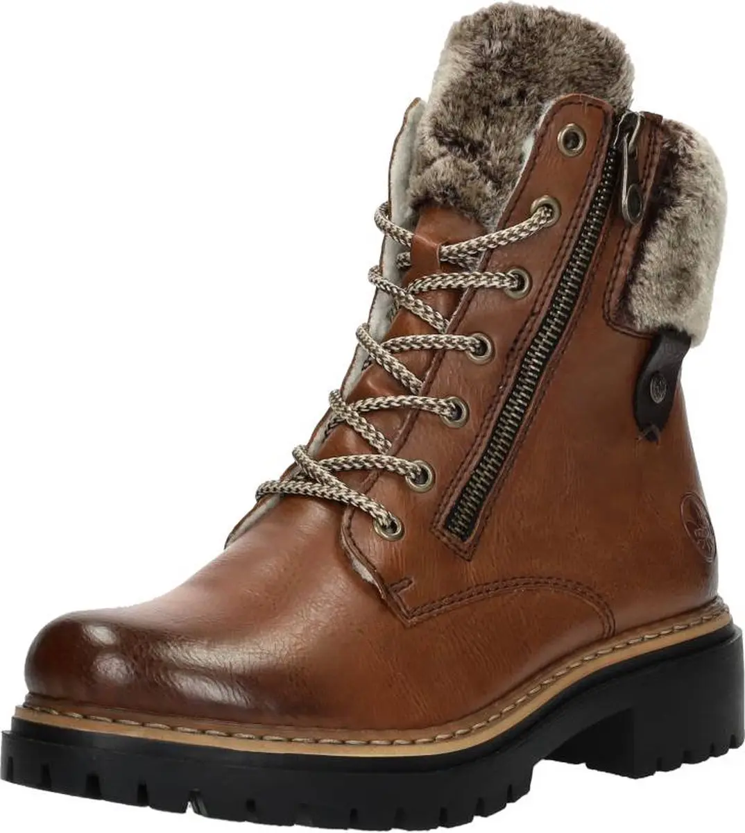 Rieker Veterboots Synthetisch - Cognac - Maat 39 - afbeelding 3 van 6