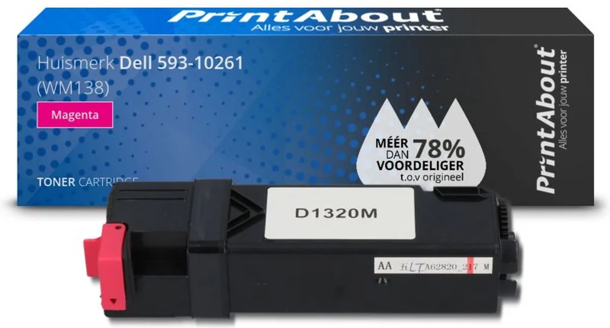 PrintAbout Dell WM138 Toner Magenta 593-10261 - 2.250 pagina's