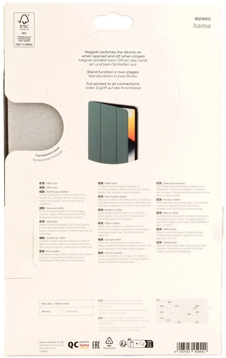Hama Fold Clear Tabletcase - Apple iPad Air 10.9" Groen - 00216412