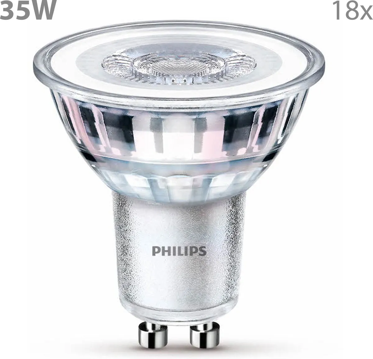 Philips LED GU10 Warmwit 3.5W - 18 Stuks