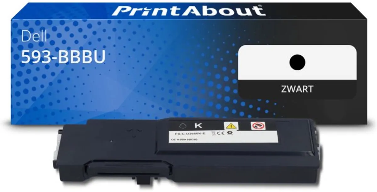 PrintAbout Dell 67H2T 593-BBBU Toner - Zwart - 6.500 pagina's
