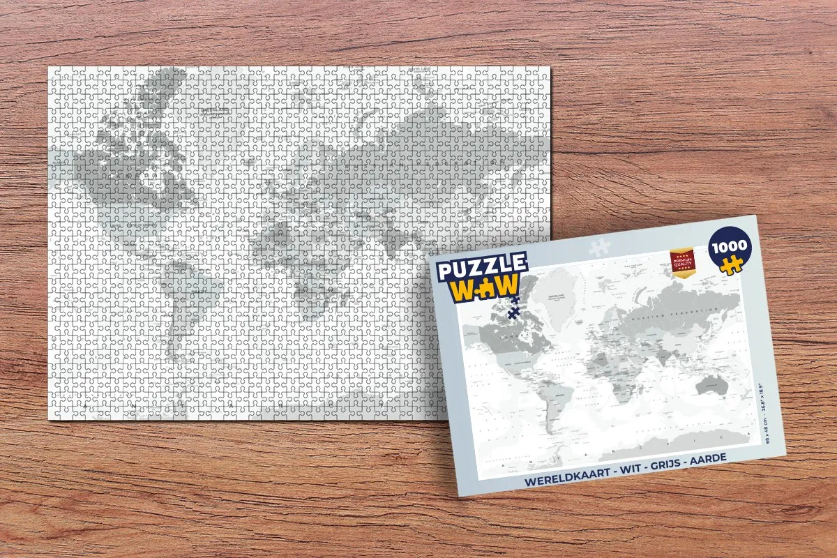 PuzzleWow Wereldkaart Legpuzzel 1000 Stuks - Multicolor