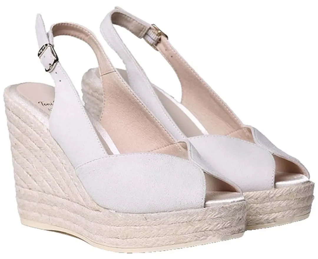 Toni Pons Poppy Esparto Sleehak Sandalen Wit EU 39 Vrouw