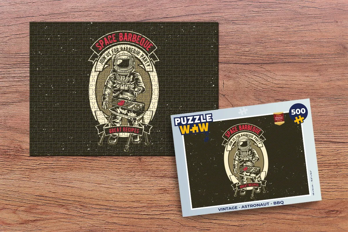PuzzleWow Vintage Astronaut Legpuzzel 500 Stuks - Multicolor