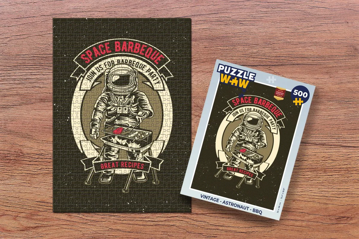 PuzzleWow Vintage Astronaut Legpuzzel 500 Stuks - Multicolor