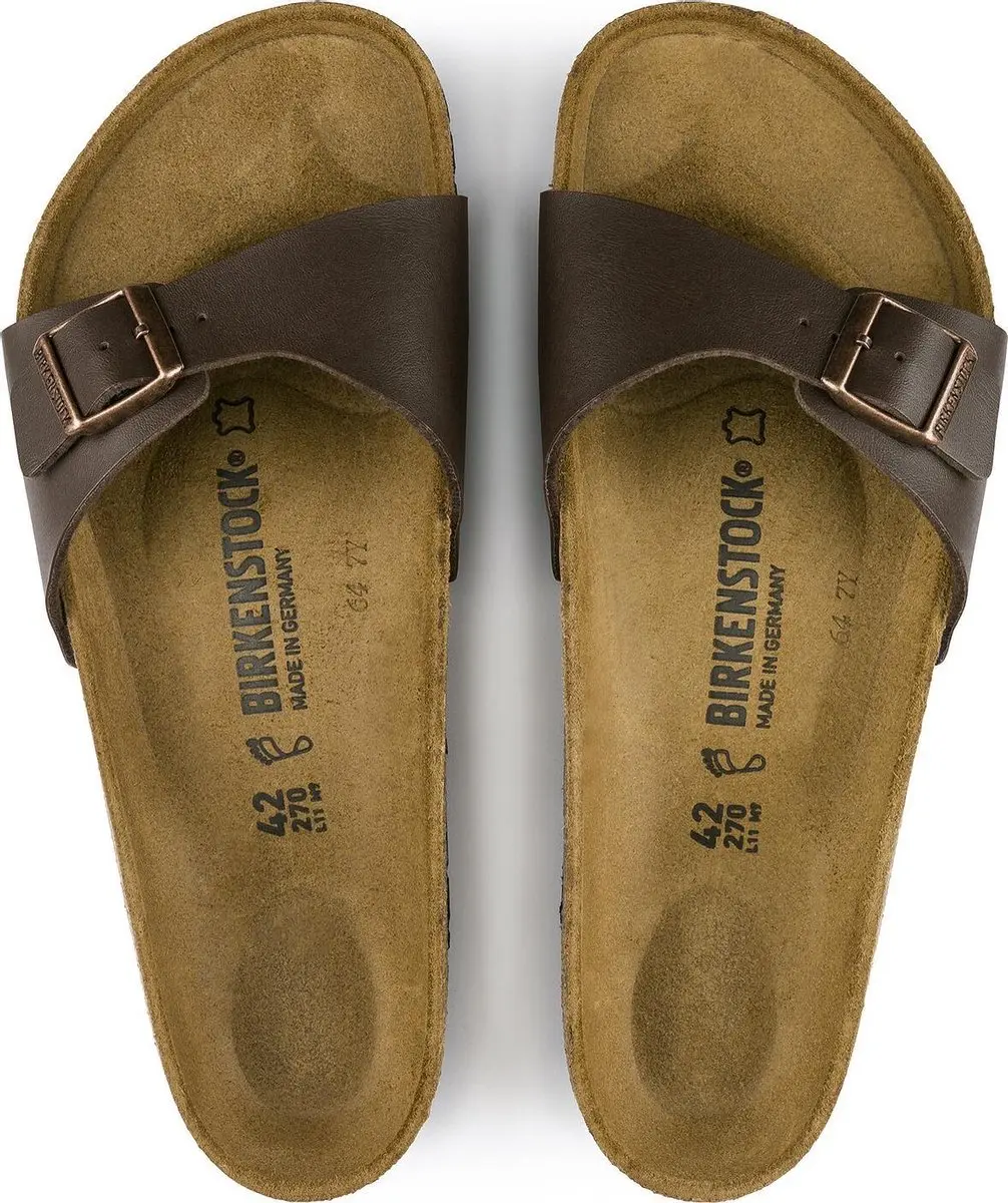 Birkenstock Madrid Dames Slippers Dark Brown Regular-fit