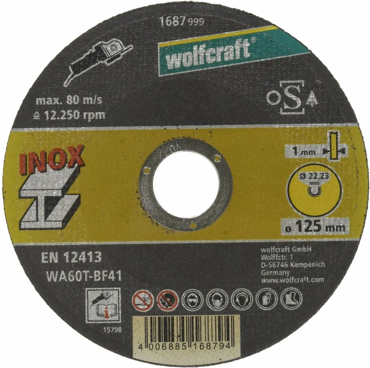 Wolfcraft Slijpschijf Edelstaal Ø125mm - Extra Dun - 1 Stuk - afbeelding 4 van 4