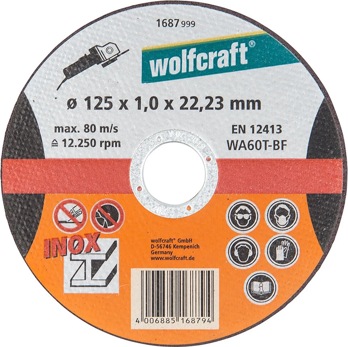 Wolfcraft Slijpschijf Edelstaal Ø125mm