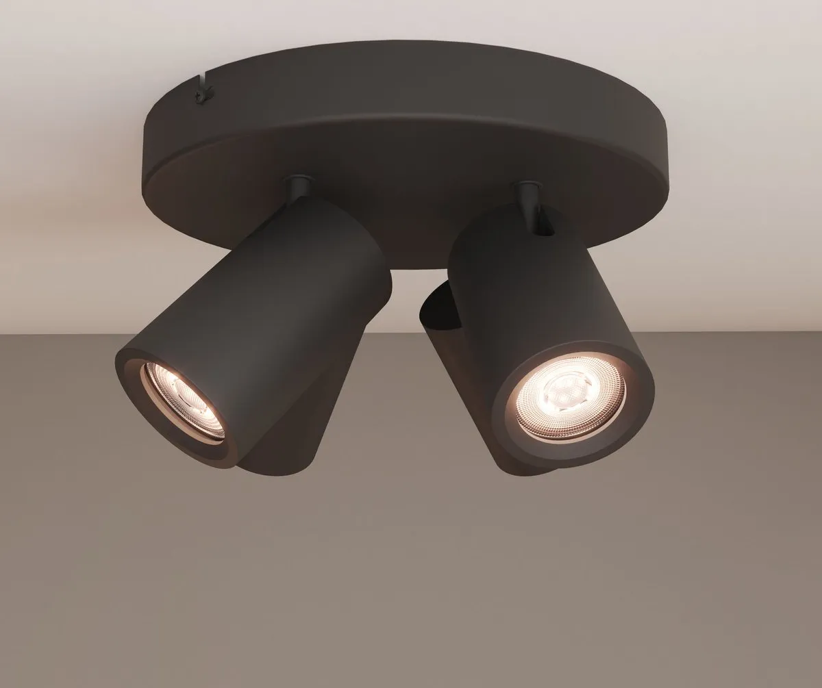 Ledvion LED Plafondspot 4-lichts GU10 - Zwart