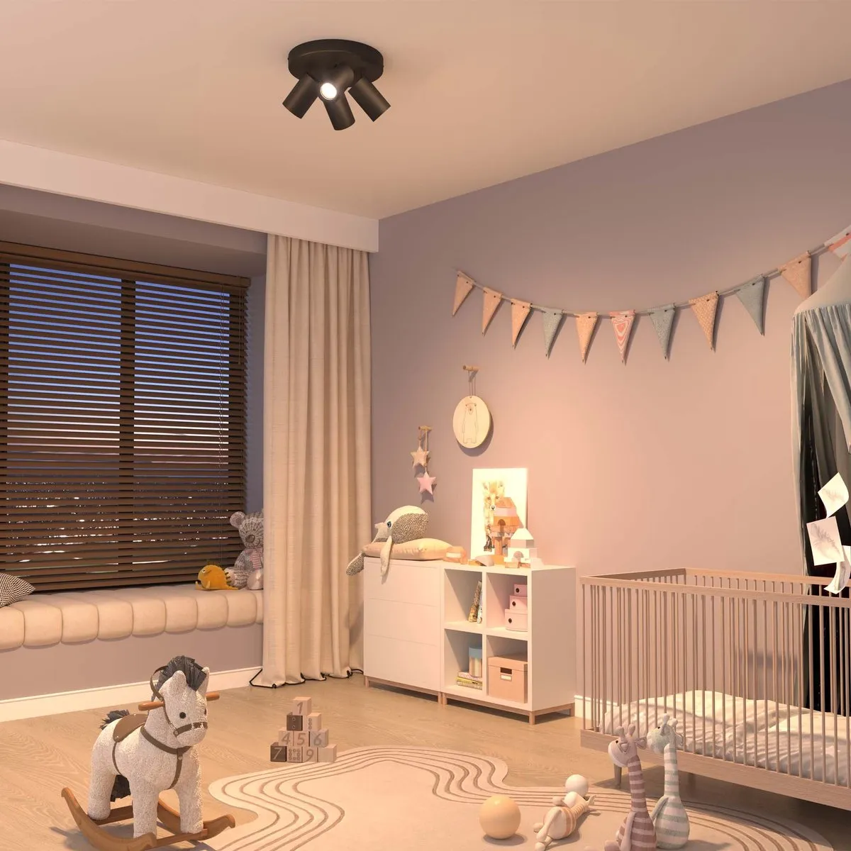 Ledvion LED Plafondspot 4-lichts GU10 - Zwart