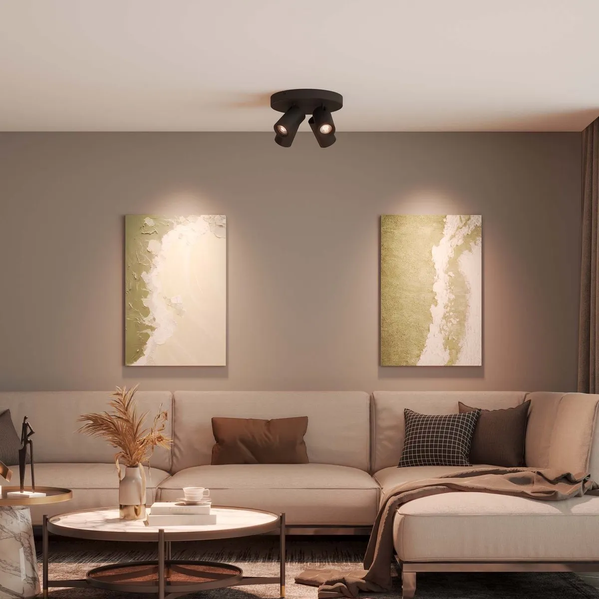 Ledvion LED Plafondspot 4-lichts GU10 - Zwart - afbeelding 6 van 6