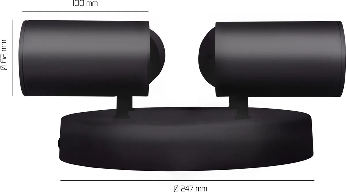 Ledvion LED Plafondspot 4-lichts GU10 - Zwart