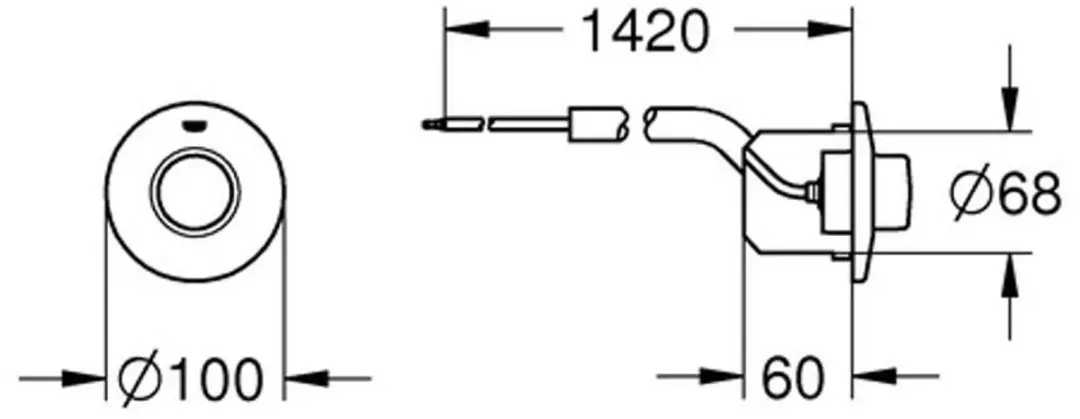 Grohe Trekkerplaten Pneumatisch 37060000 - Chroom - afbeelding 3 van 4