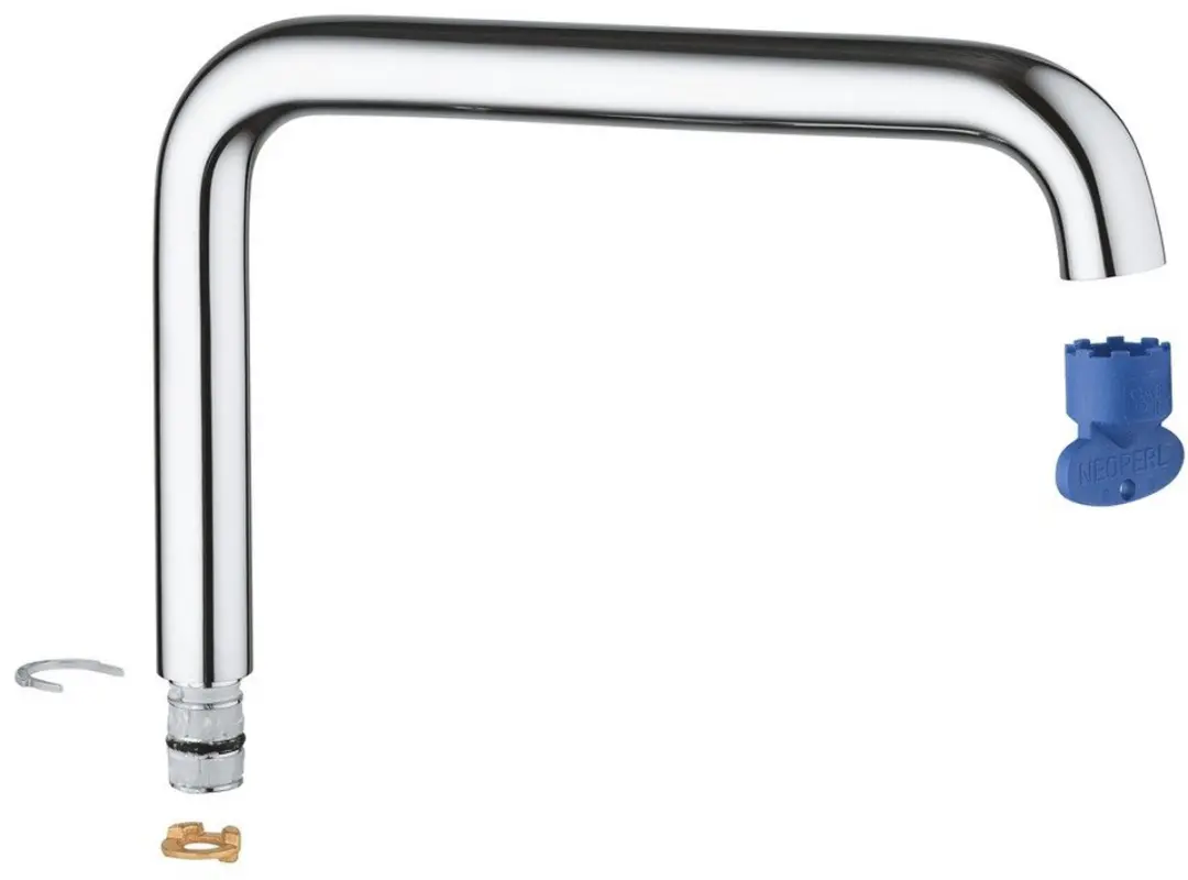 GROHE L-uitloop 13376, booguitloop, voor Essence eengreeps keukenmengkraan, chro