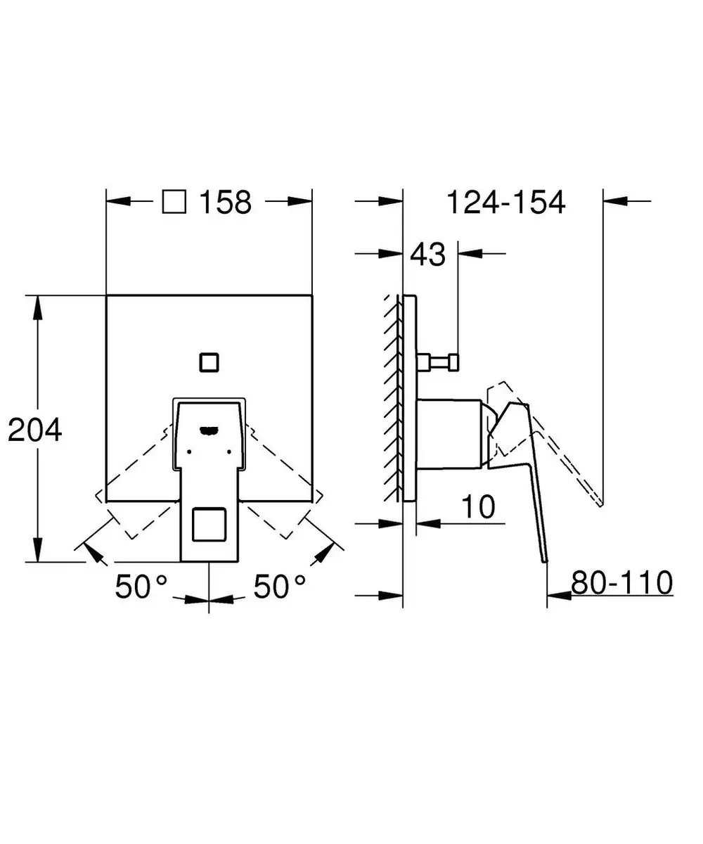 Grohe Eurocube Douchemengkraan 24062000 - Chroom - afbeelding 3 van 5