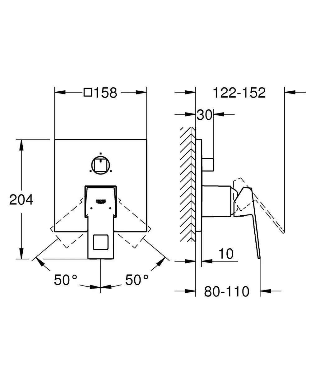 Grohe Eurocube Inbouwdouchekraan 3-weg - Chroom - afbeelding 3 van 5