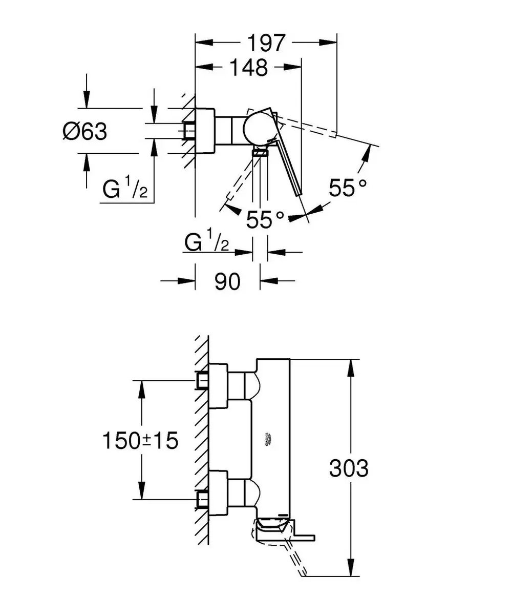 GROHE Plus Douchemengkraan 33577003 - Chroom - afbeelding 3 van 6