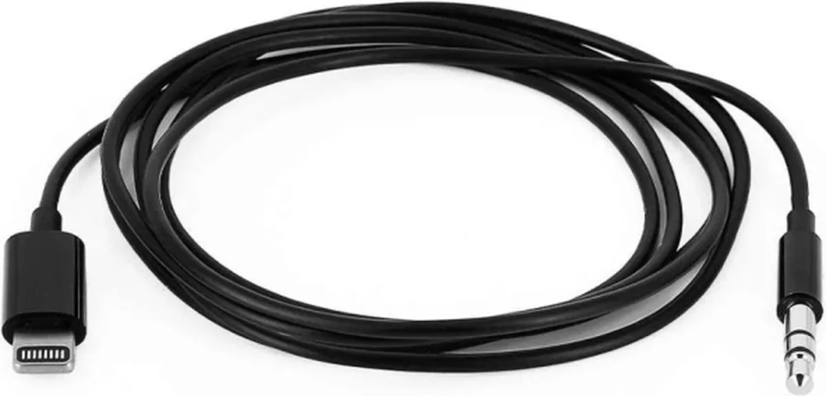 Apple Lightning naar 3.5mm Jack Audiokabel 1.2m - Zwart - afbeelding 6 van 6