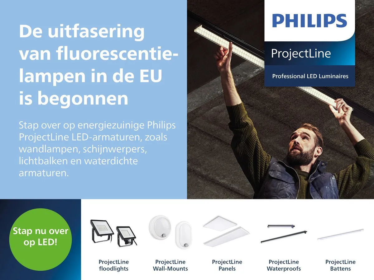 Philips ProjectLine Schijnwerper 100W Warmwit - Zwart