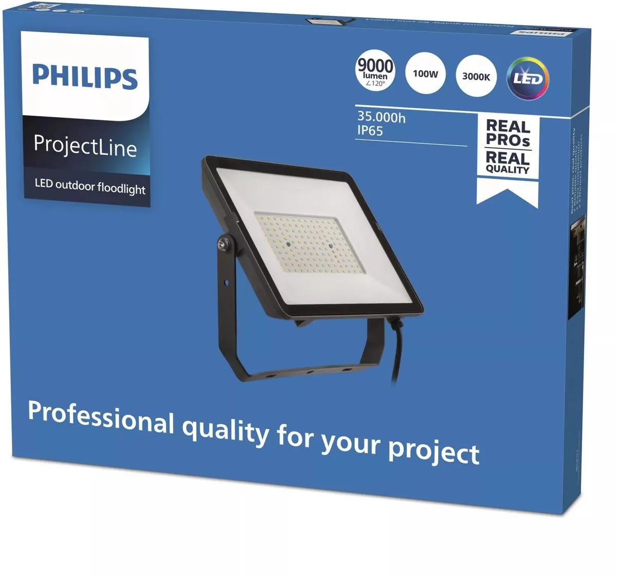 Philips ProjectLine Schijnwerper 100W Warmwit - Zwart