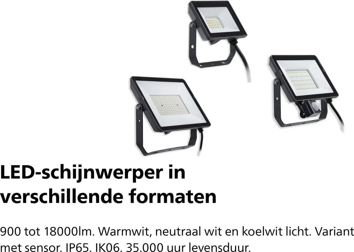 Philips ProjectLine Schijnwerper 100W Warmwit - Zwart