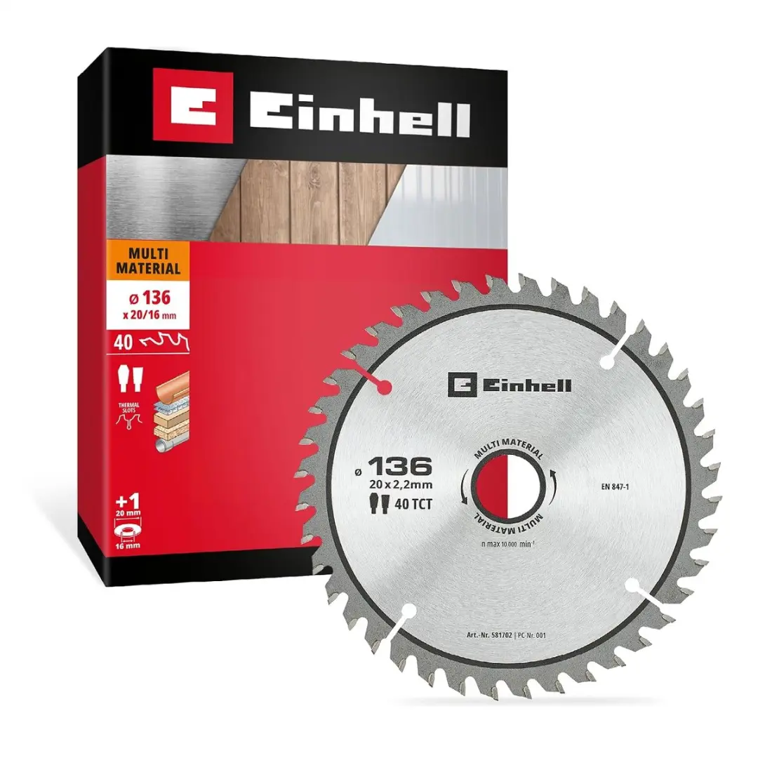 Einhell cirkelzaagblad, multi-materiaal, Ø 136 x 20 mm, 40 tanden