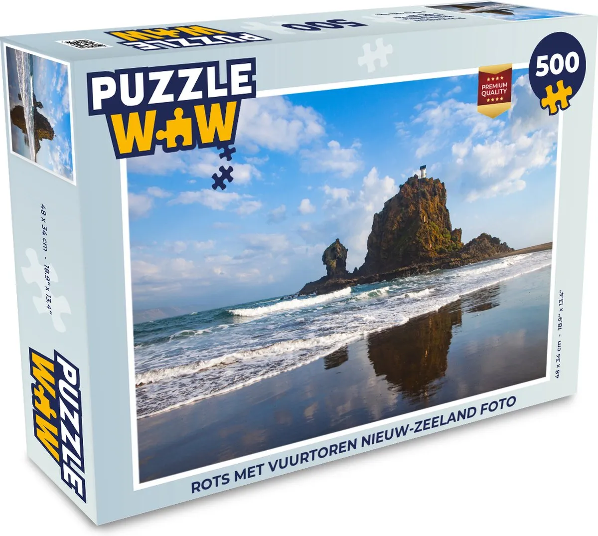 PuzzleWow Rots met vuurtoren Nieuw-Zeeland Legpuzzel 500 Stuks