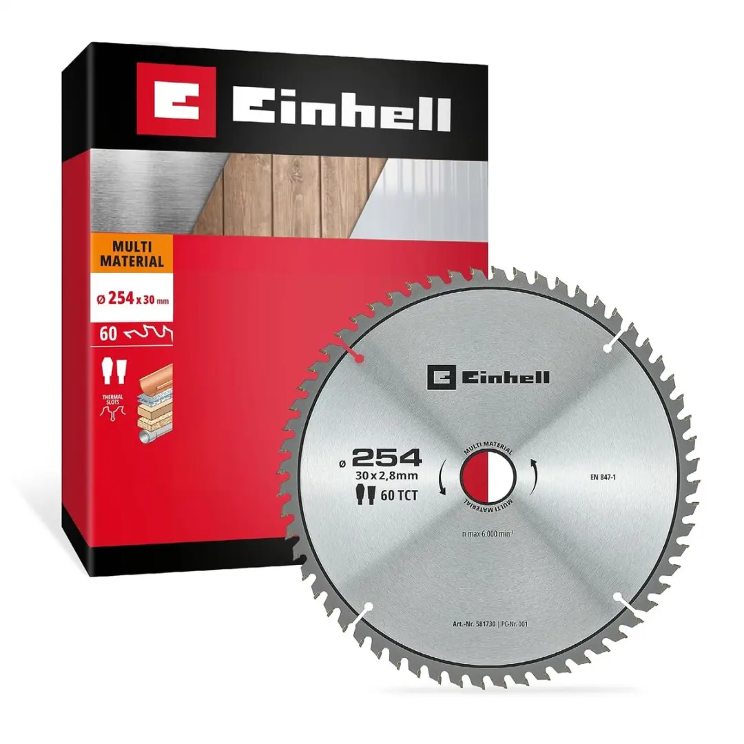 Einhell cirkelzaagblad, multi-materiaal, Ø 254 x 30 mm, 60 tanden