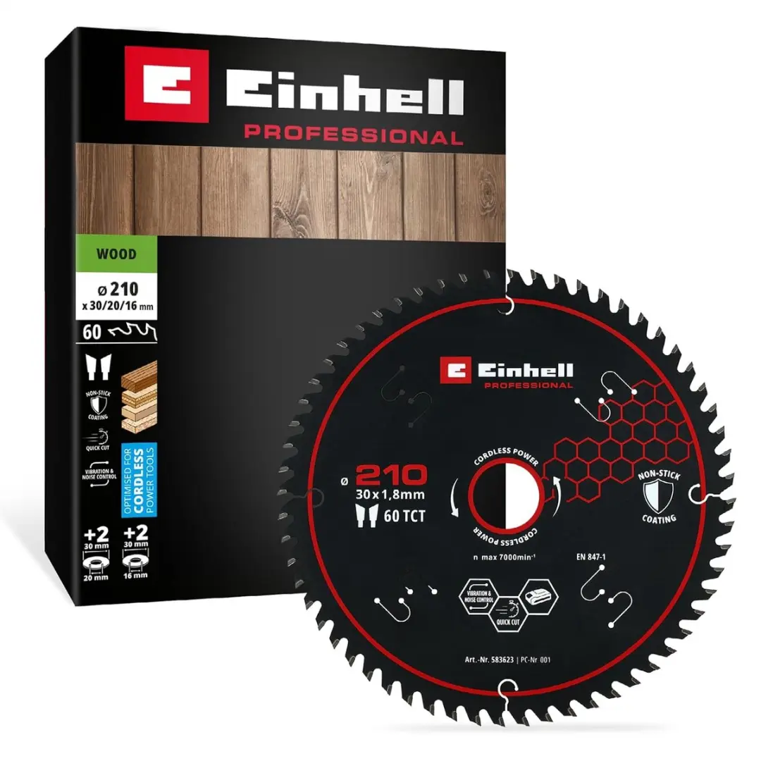 Einhell Professional cirkelzaagblad, hout, Ø 210 x 30 mm, 60 tanden