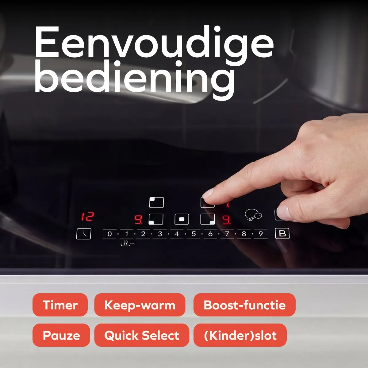 KitchenBrothers KB1004195 Inductieplaat 80cm - 4 Zones - Zwart - afbeelding 6 van 6