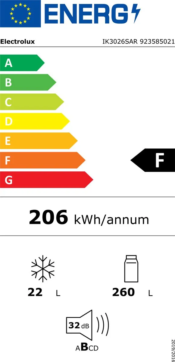 Electrolux IK3026SAR Inbouw Combi-koelkast 282L - 22L Vriesvak