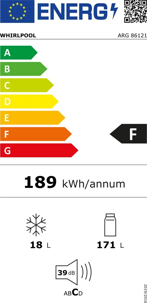 Whirlpool ARG 86121 Geïntegreerde Combi-Koelkast 189L - RVS