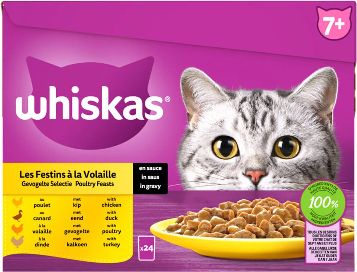 Whiskas Senior Multipack Gevogelte Selectie in Saus