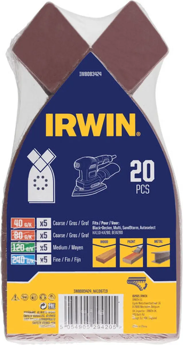 Irwin Set Schuurstroken 20 Stuks - 170x110mm - afbeelding 2 van 2