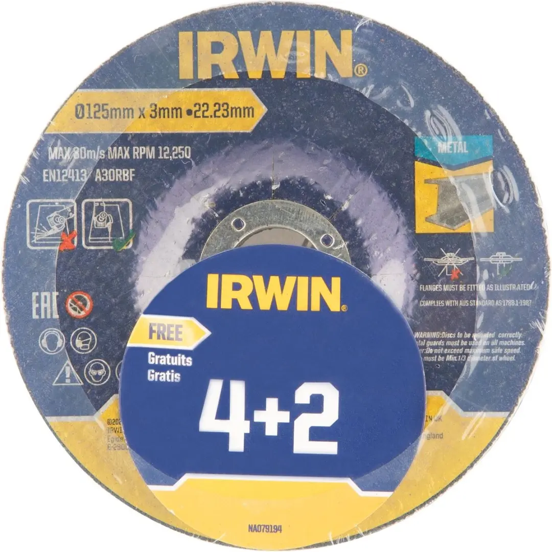 Irwin 6 Stuks Slijpschijven 125mm Metaal