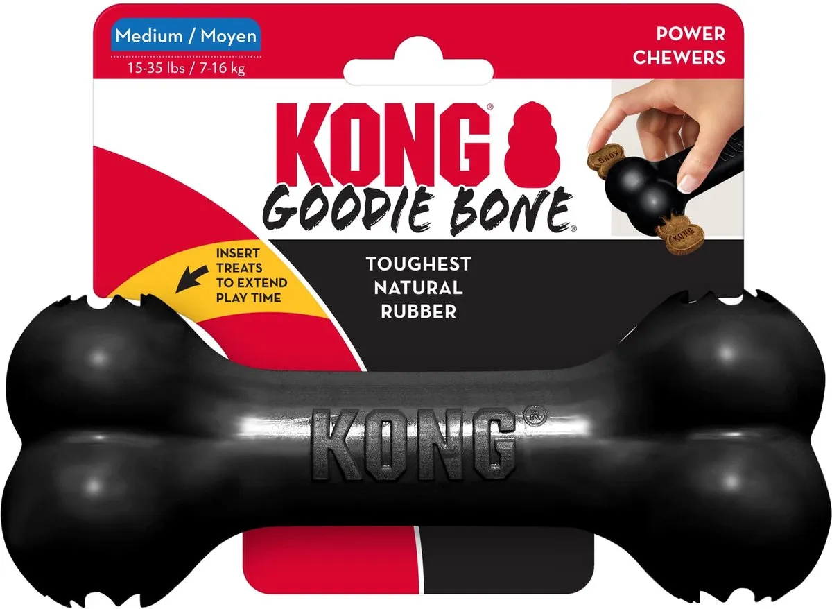 KONG Extreme Goodie Bone Honden Speelgoed - Zwart M