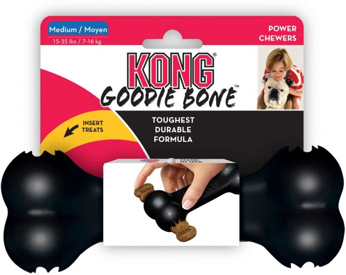 KONG Extreme Goodie Bone Honden Speelgoed - Zwart M
