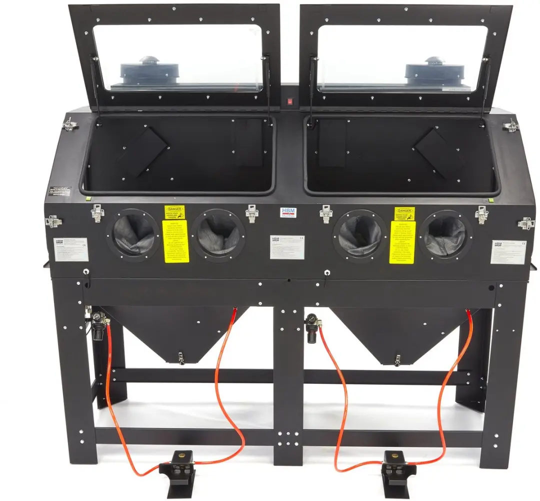 HBM SBC 880 Dubbele Straalcabine met 2 afzuigers, 8 bar, 195 kg