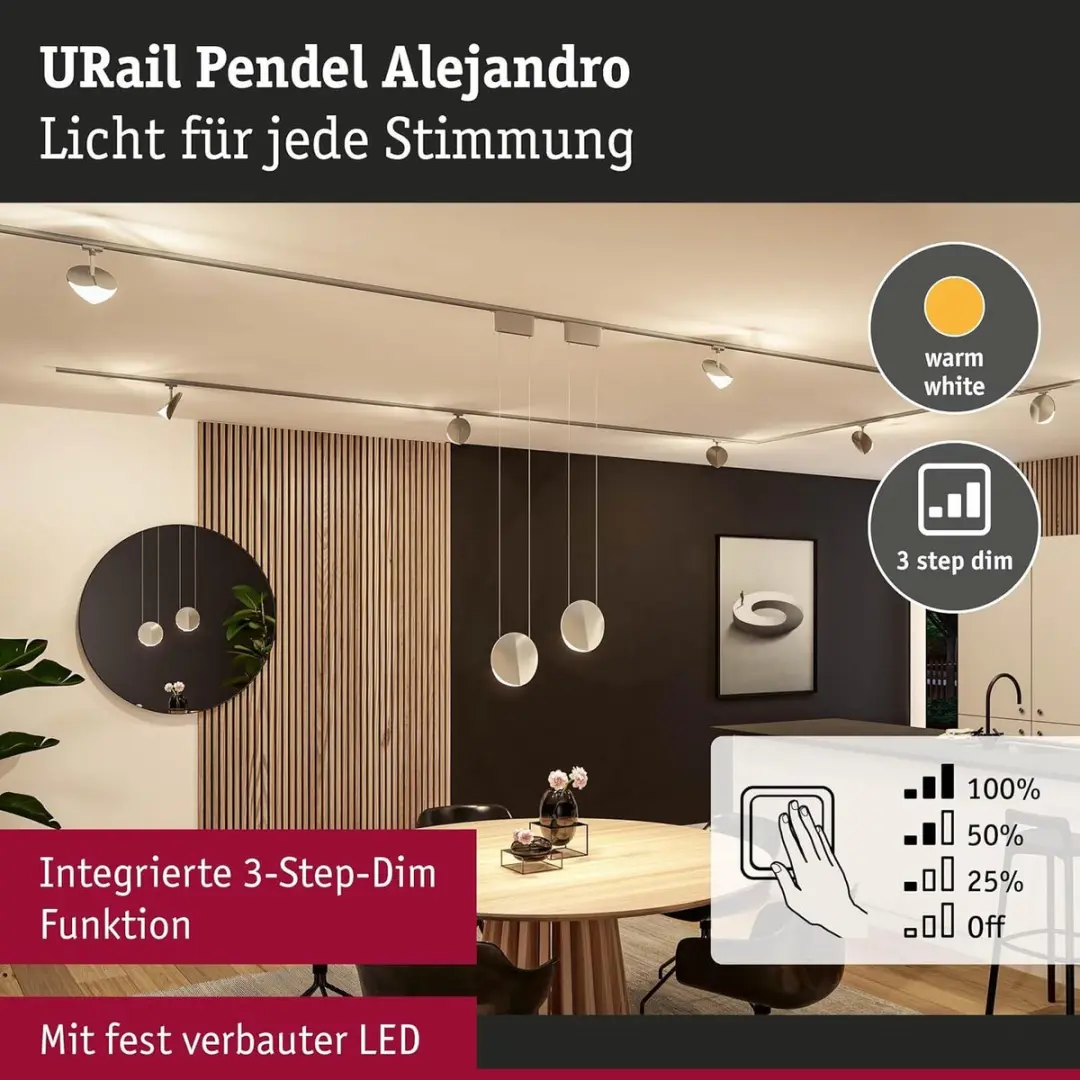 Paulmann URail Alejandro Pendellamp 3.000K - Zwart - afbeelding 2 van 6